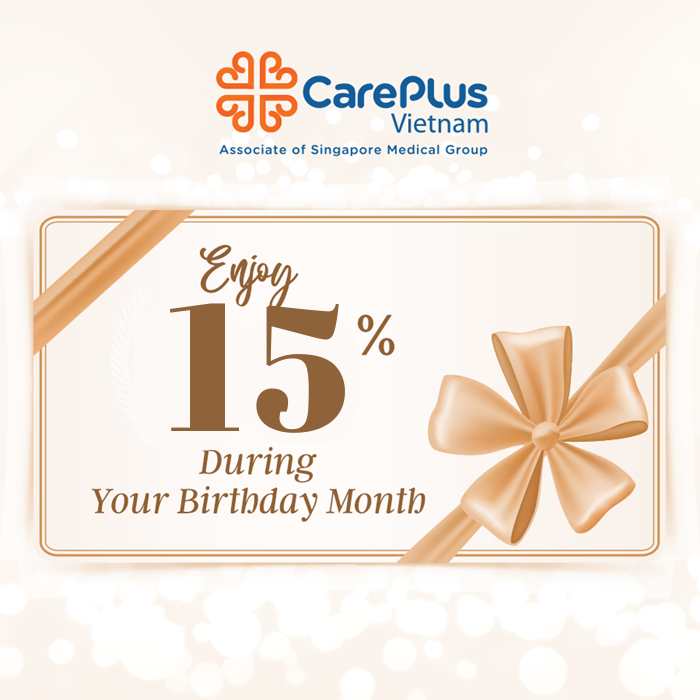 15% discount on health check packages for customers having birthday in month 