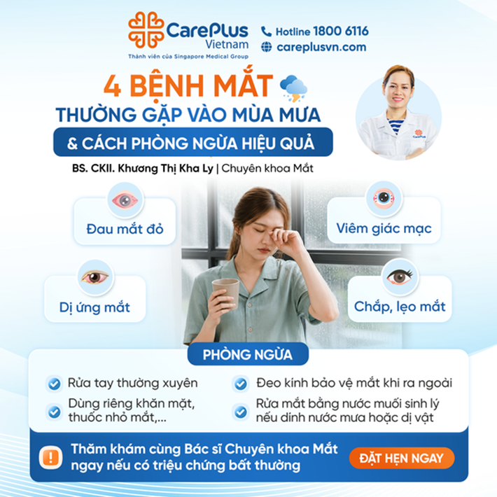 4 BỆNH MẮT THƯỜNG GẶP VÀO MÙA MƯA VÀ CÁCH PHÒNG NGỪA HIỆU QUẢ 