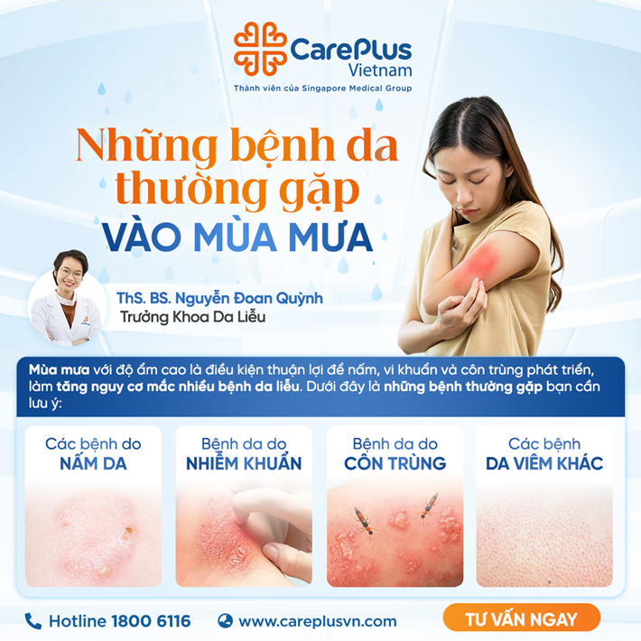 TÌM HIỂU NHỮNG BỆNH DA THƯỜNG GẶP KHI MÙA MƯA ĐẾN! 