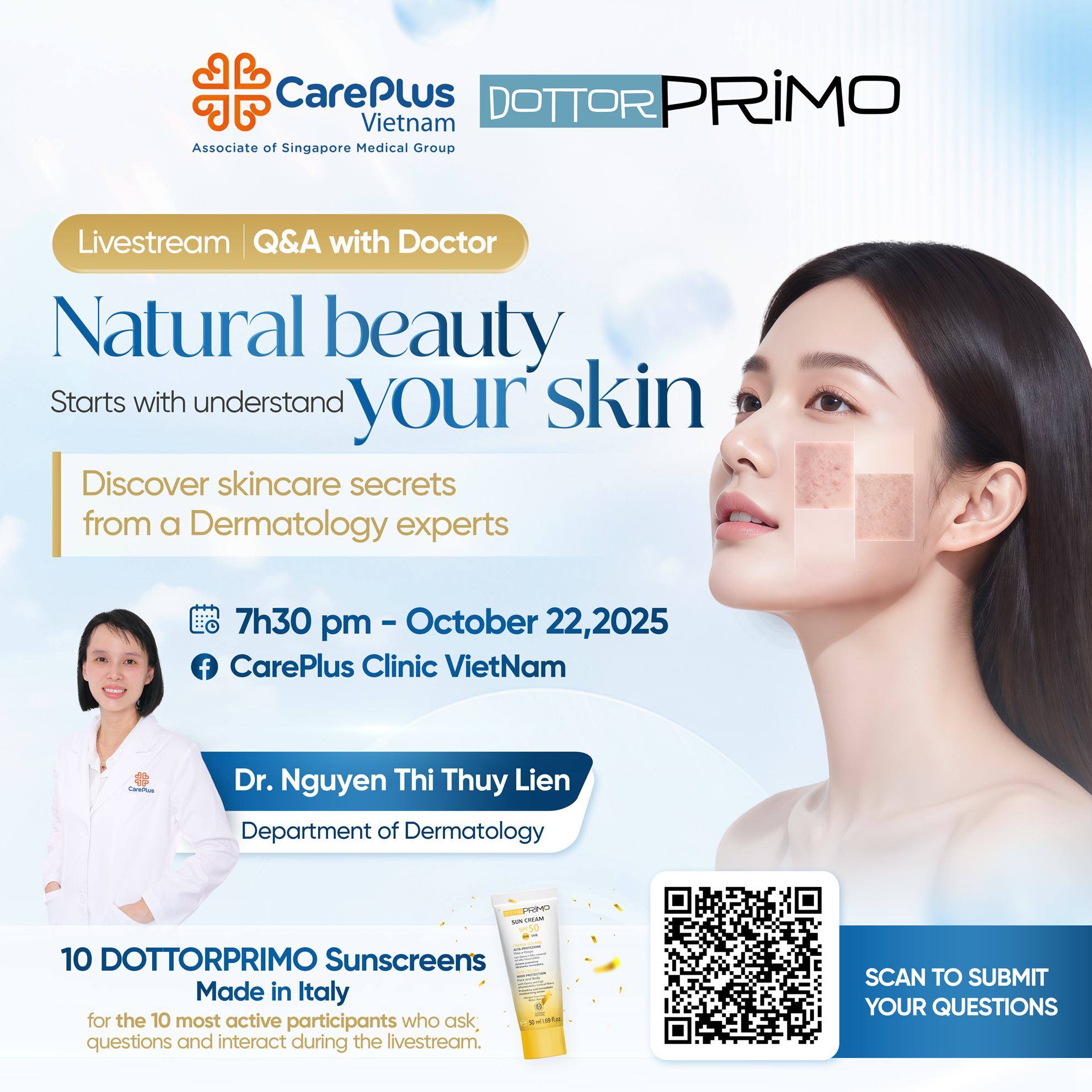 📢 LIVESTREAM: NATURAL BEAUTY STARTS WITH UNDERSTANDING YOUR SKIN – DISCOVER DERMATOLOGISTS’ SECRETS TO HEALTHY SKIN CARE