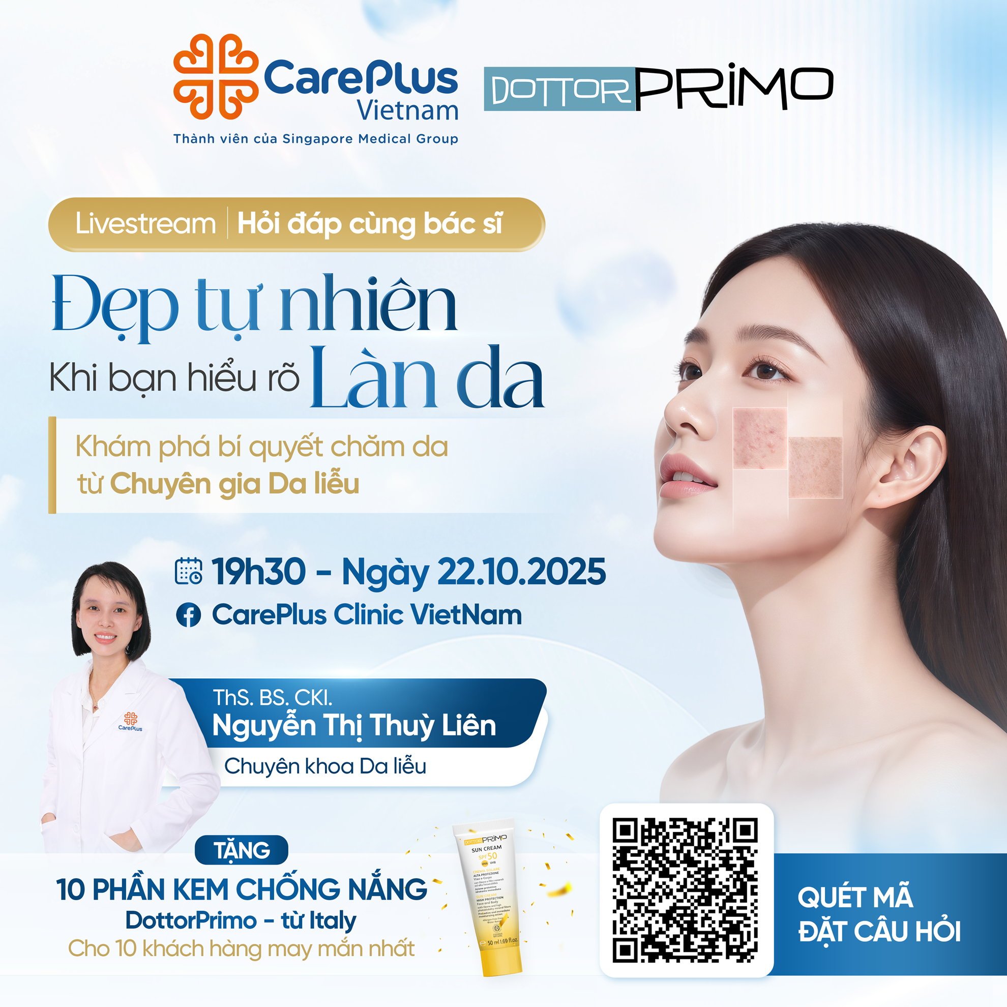 📢 LIVESTREAM: ĐẸP TỰ NHIÊN KHI BẠN HIỂU RÕ LÀN DA – KHÁM PHÁ BÍ QUYẾT CHĂM DA TỪ CHUYÊN GIA DA LIỄU. 