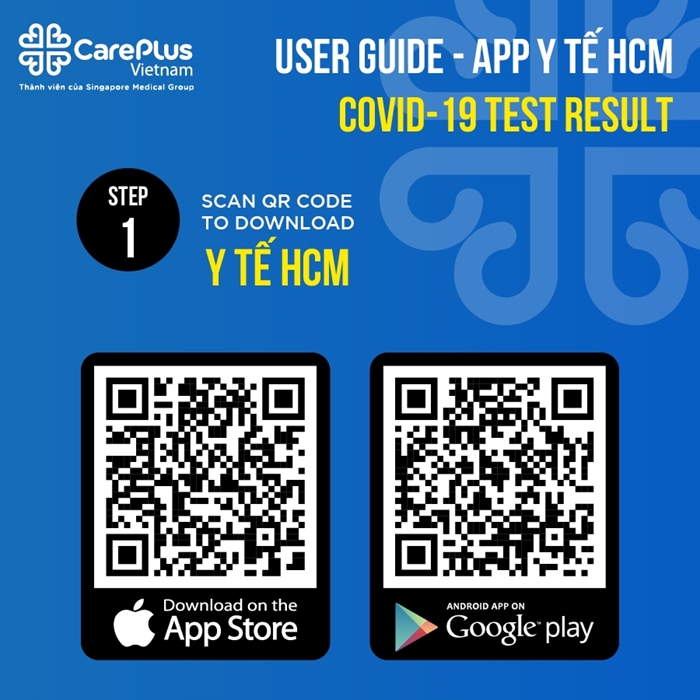 Covid -19 test results on HCM medical app