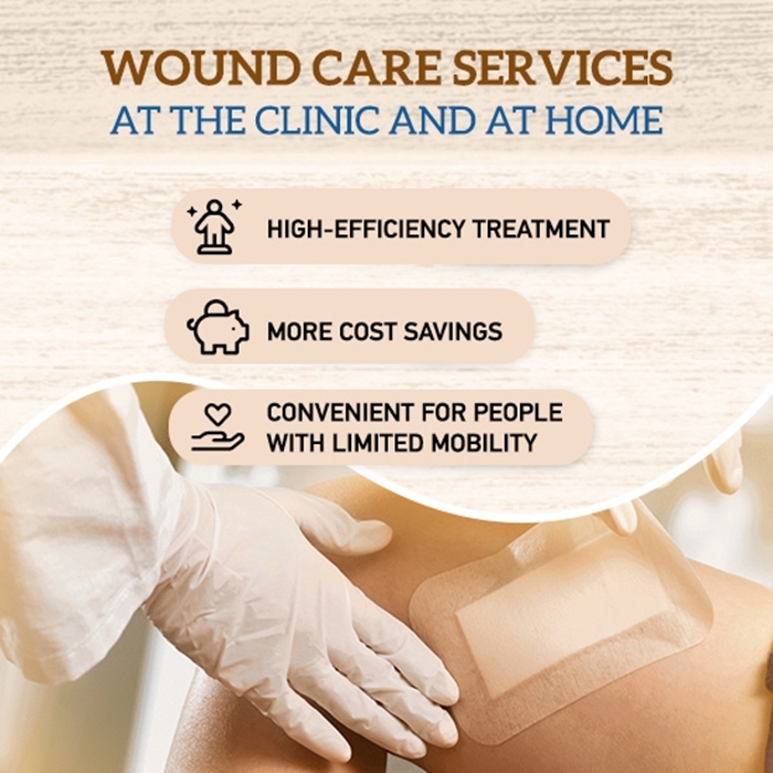 Wound care services at the clinic and at home