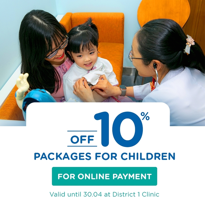 10% OFF on children health check for online payment 