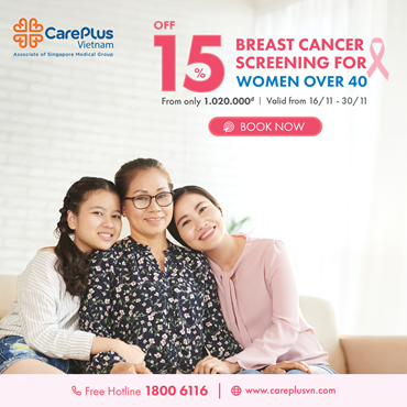 15% OFF ON BREAST CANCER SCREENING SERVICES FOR WOMEN OVER 40