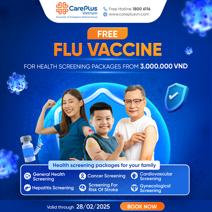 FREE FLU VACCINE FOR HEALTH SCREENING PACKAGE FROM 3,000,000 VND 