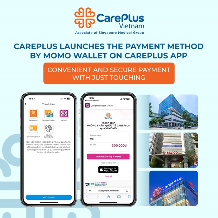  CarePlus launches the payment method by Momo wallet on CarePlus App.