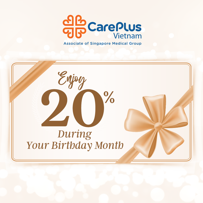 20% discount on health check packages for customers having birthday in month 