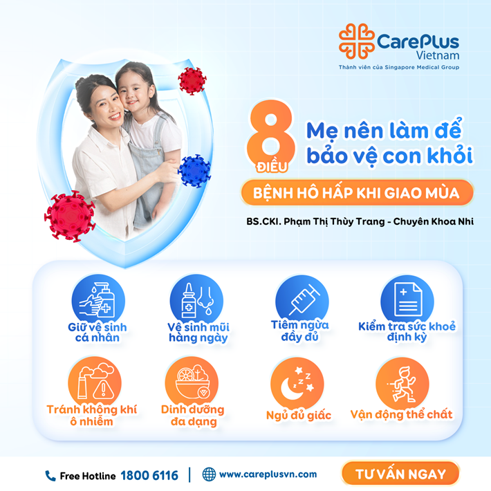 8 LƯU Ý GIÚP BẢO VỆ TRẺ KHỎI CÁC BỆNH HÔ HẤP THƯỜNG GẶP KHI GIAO MÙA