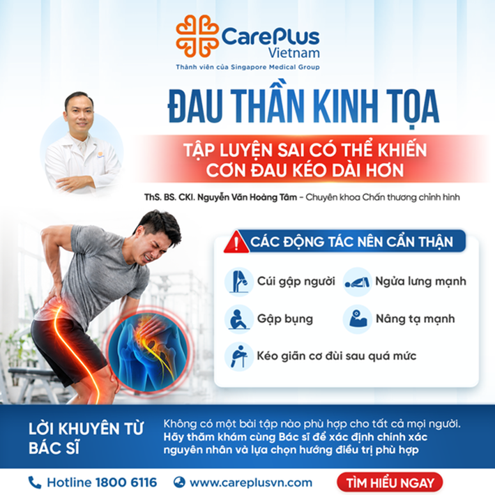 ĐAU THẦN KINH TỌA: TẬP LUYỆN SAI CÓ THỂ KHIẾN CƠN ĐAU KÉO DÀI HƠN 