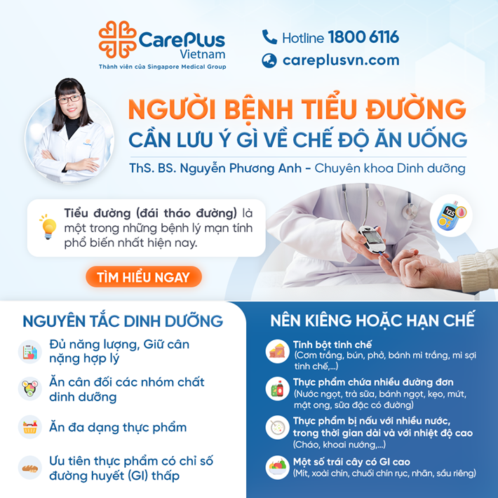 NGƯỜI BỆNH TIỂU ĐƯỜNG CẦN LƯU Ý GÌ VỀ CHẾ ĐỘ ĂN UỐNG? 