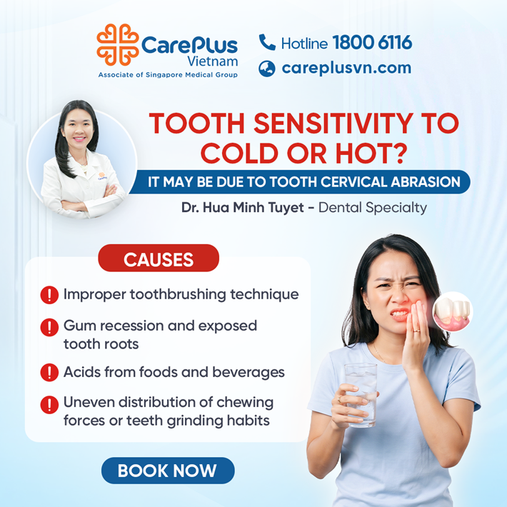 TOOTH SENSITIVITY TO COLD OR HOT? IT MAY BE DUE TO TOOTH CERVICAL ABRASION 