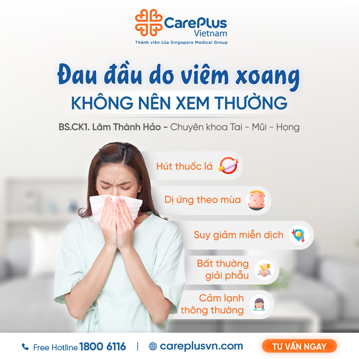 ĐAU ĐẦU DO VIÊM XOANG – KHÔNG NÊN XEM THƯỜNG 