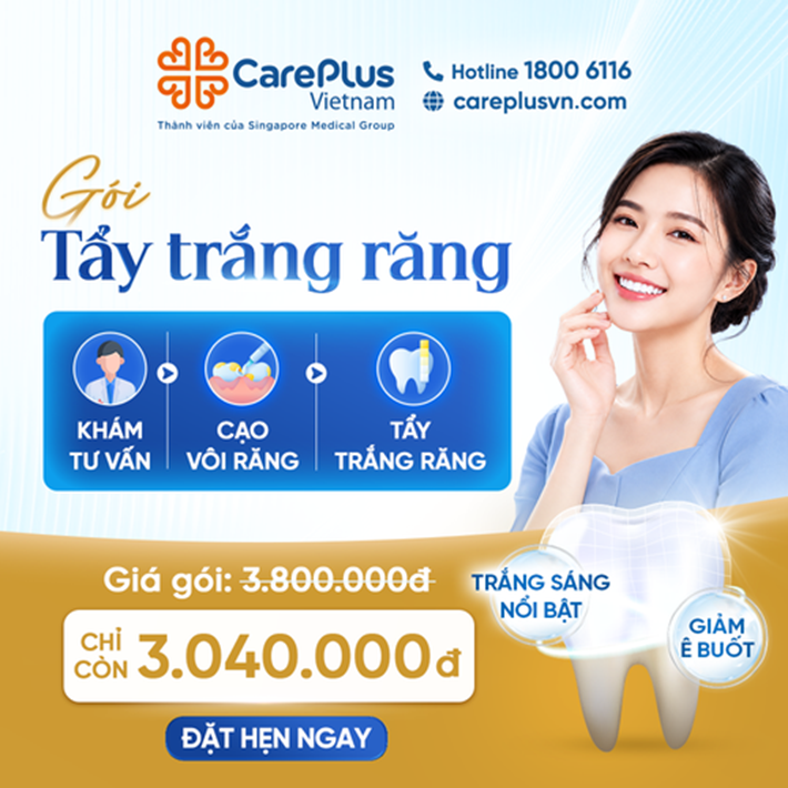 BẬT SÁNG NỤ CƯỜI – RẠNG NGỜI THẦN THÁI VỚI GÓI TẨY TRẮNG RĂNG POLA OFFICE PLUS TẠI CAREPLUS 