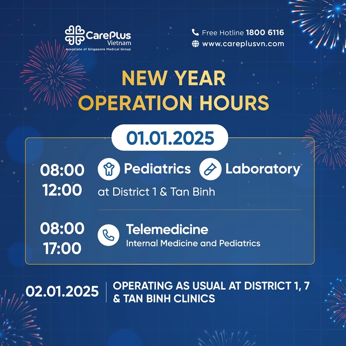 NEW YEAR OPERATION HOURS AT CAREPLUS INTERNATIONAL CLINICS 