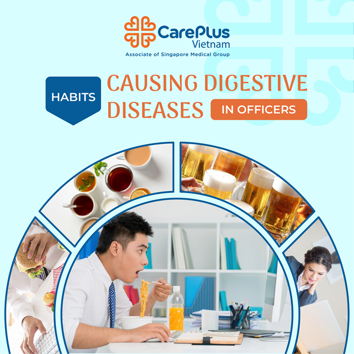 Habits causing digestive diseases in office workers