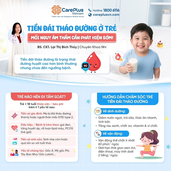 TIỀN ĐÁI THÁO ĐƯỜNG Ở TRẺ EM: MỐI NGUY ÂM THẦM CẦN PHÁT HIỆN SỚM! 