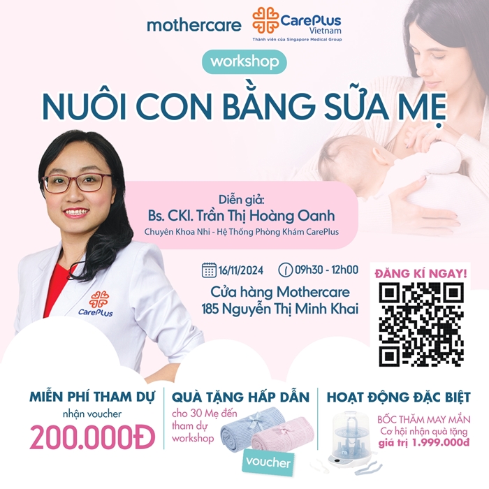 CarePlus hợp tác cùng Mothercare tổ chức Workshop NUÔI CON BẰNG SỮA MẸ